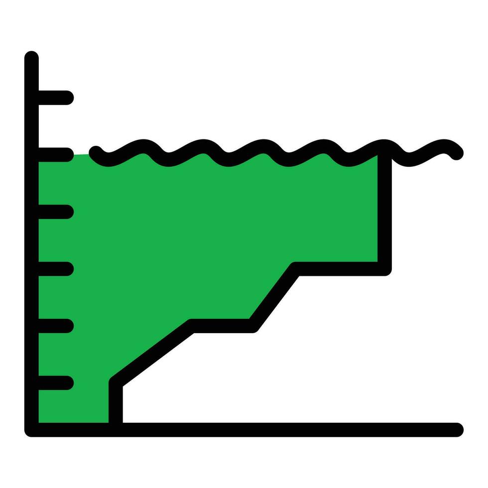 la glace mer niveau icône vecteur plat