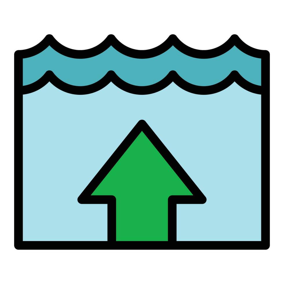 chauffage mer niveau icône vecteur plat
