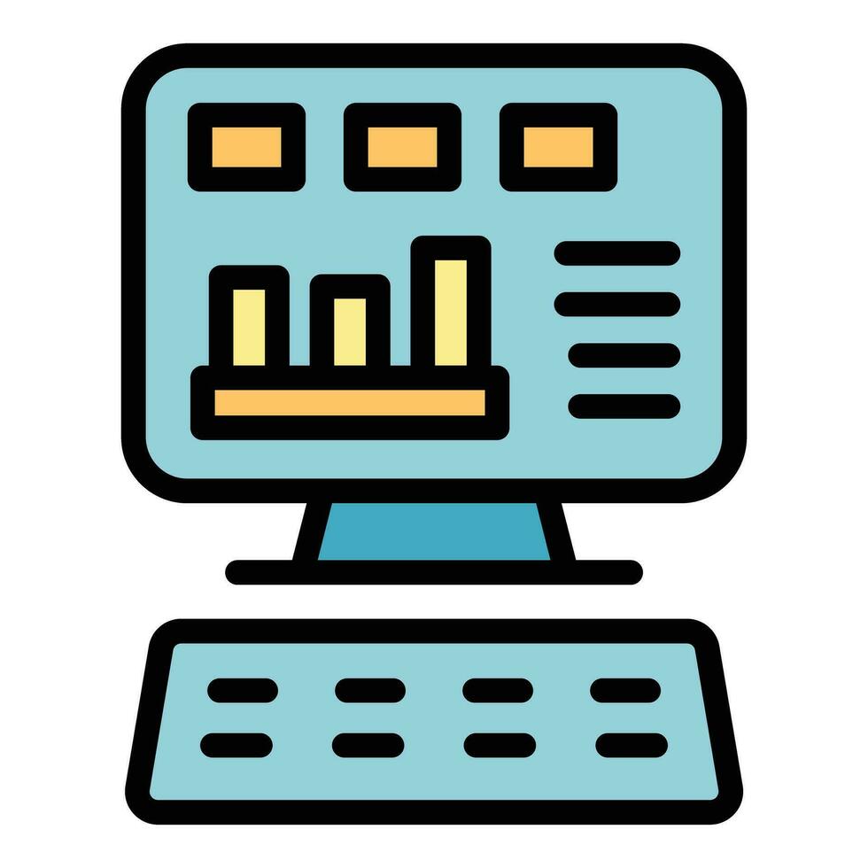 en ligne la gestion icône vecteur plat