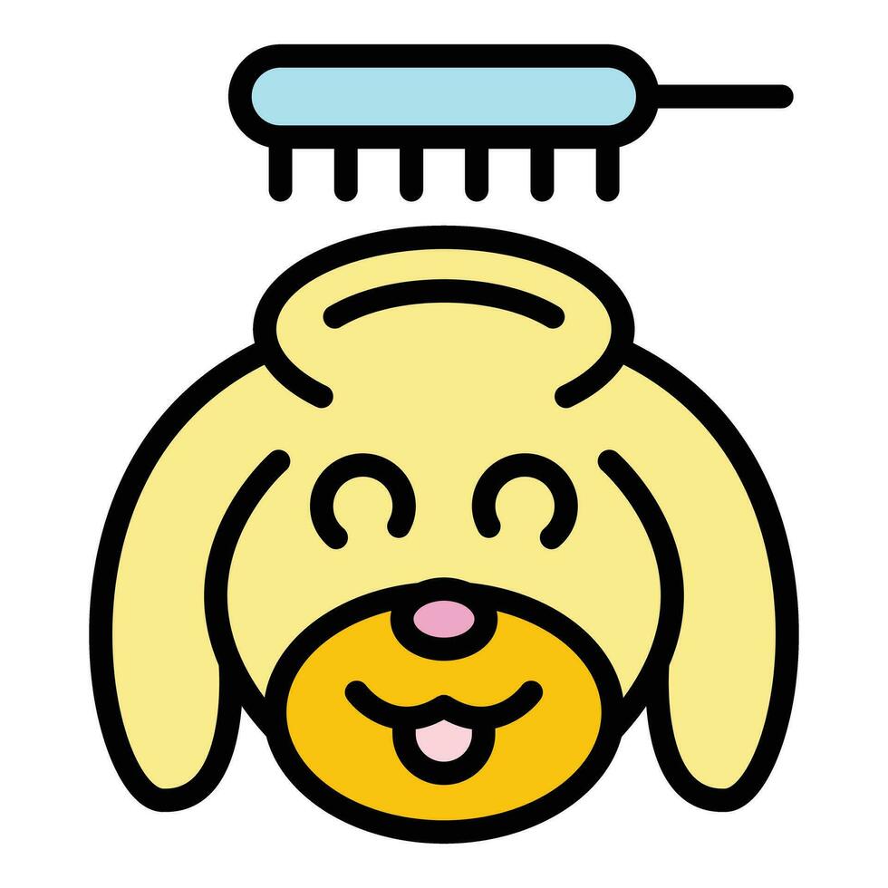 Accueil chien laver icône vecteur plat
