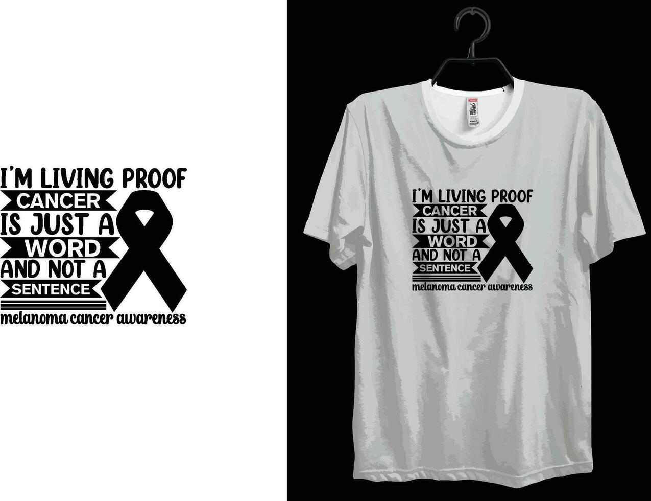 mélanome cancer T-shirt conception. typographie T-shirt conception. Douane T-shirt conception. monde cancer T-shirt conception vecteur