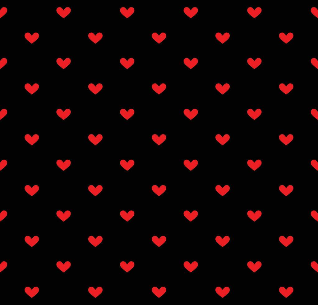 rouge cœur sans couture modèle sur noir Contexte vecteur