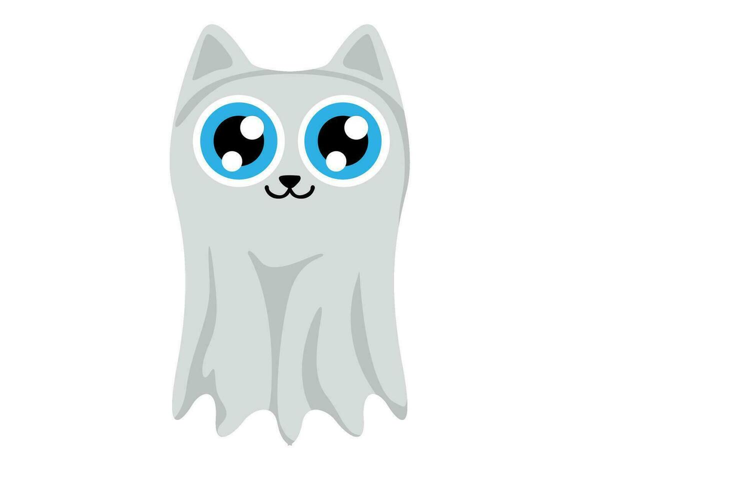 mignonne fantôme chat svg, Halloween svg vecteur