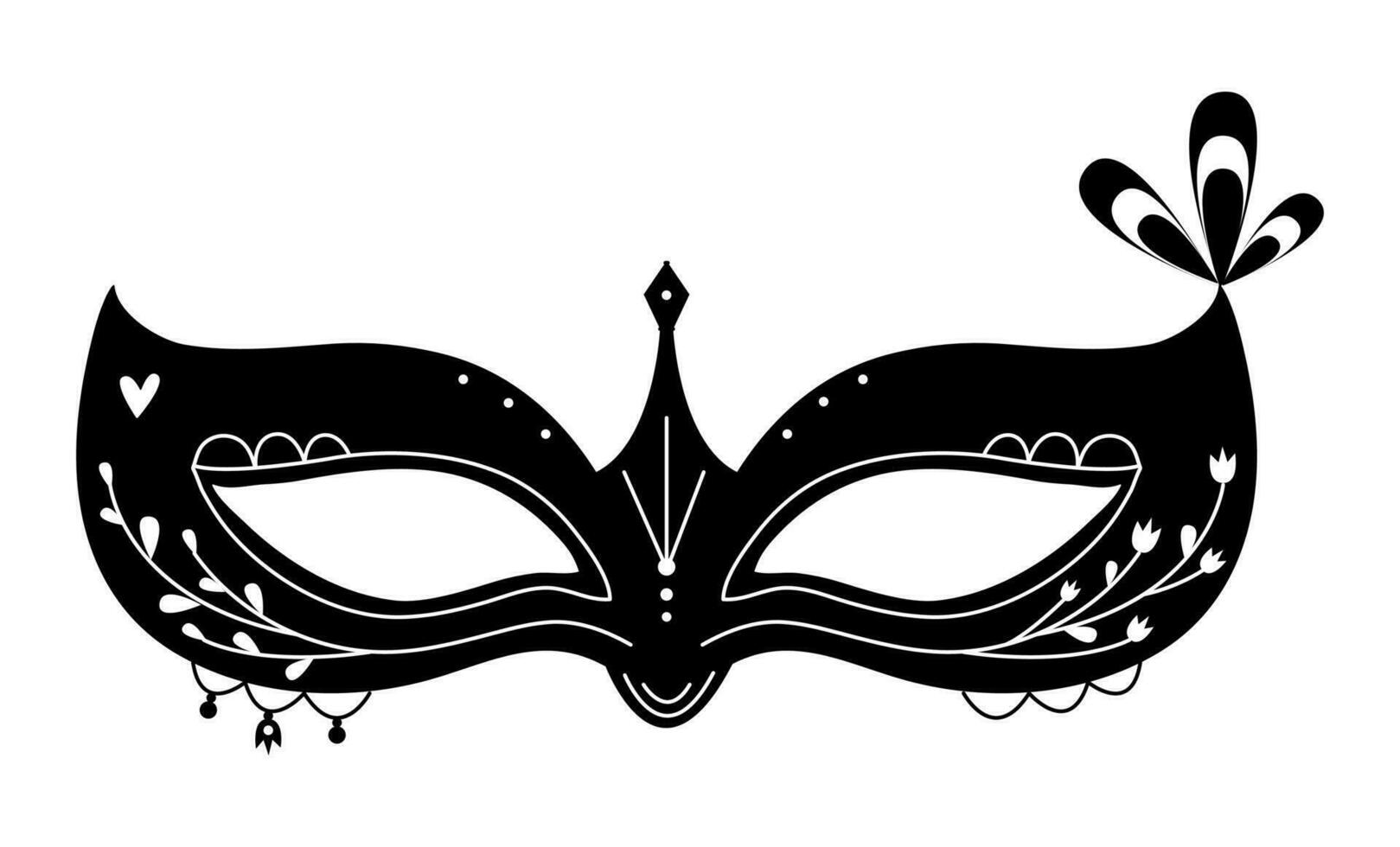 noir et blanc mascarade masque, illustration pour pourim vacances vecteur