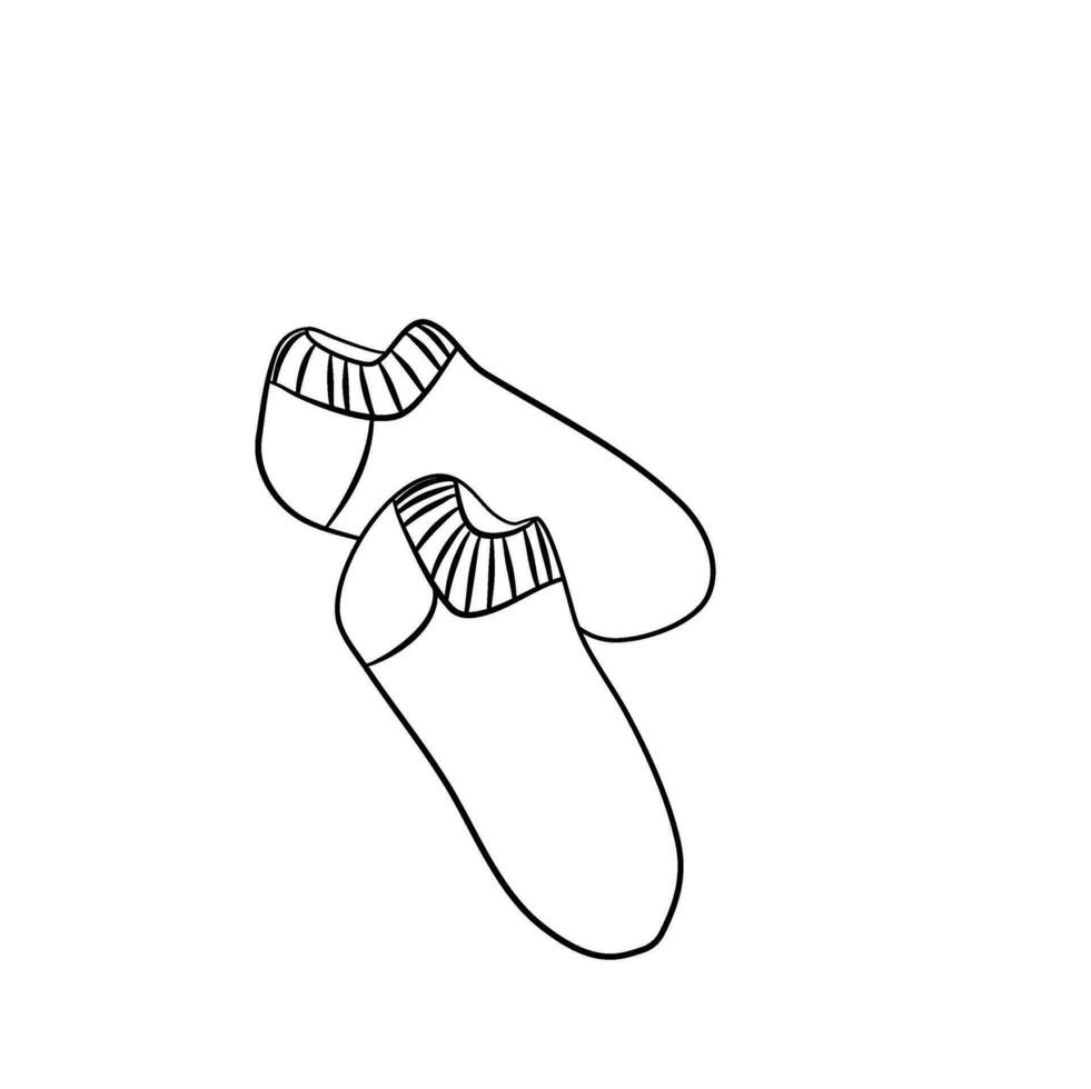 pied portant chaussettes ligne art vecteur illustration