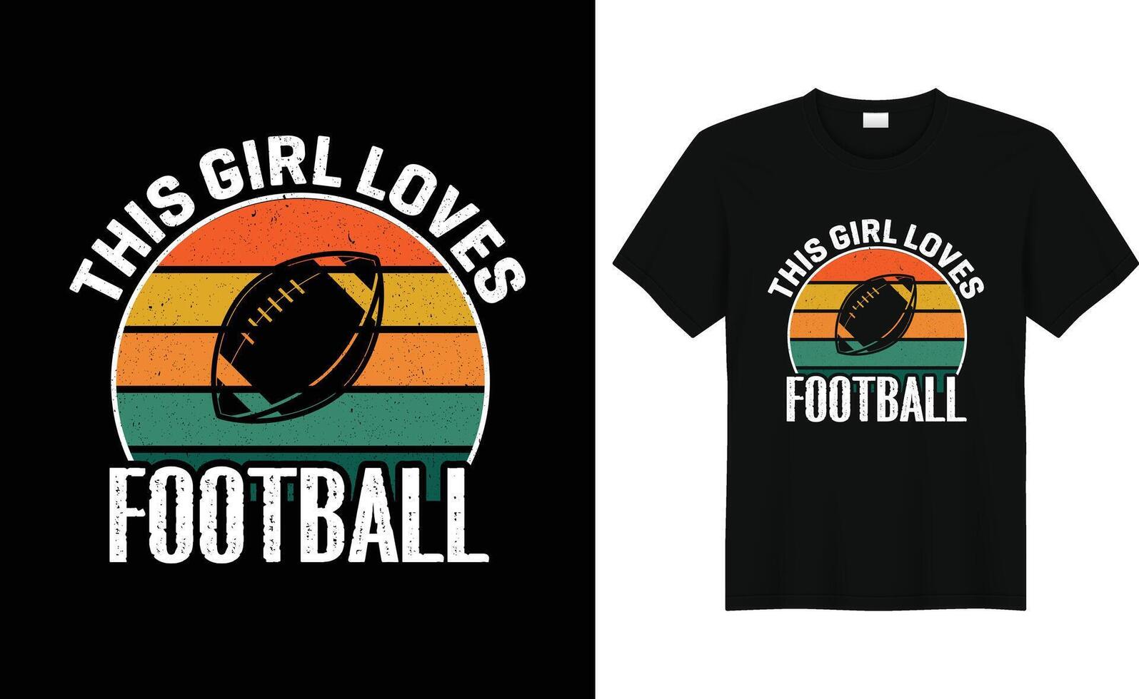 marrant américain Football amoureux rétro ancien T-shirt conception vecteur