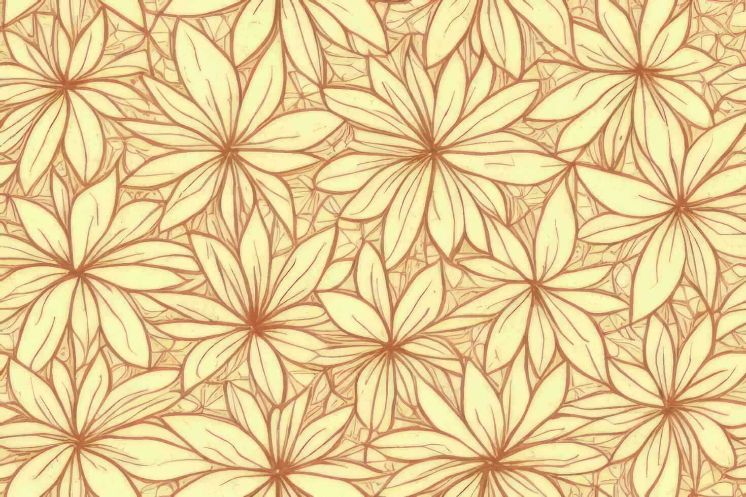 interminable attacher colorant branché interminable ornement mode ogee été vecteur coloré magnifique dessin sans couture ornemental botanique illustration textile jardin l'ethnie Bande , crier Orange flore contour