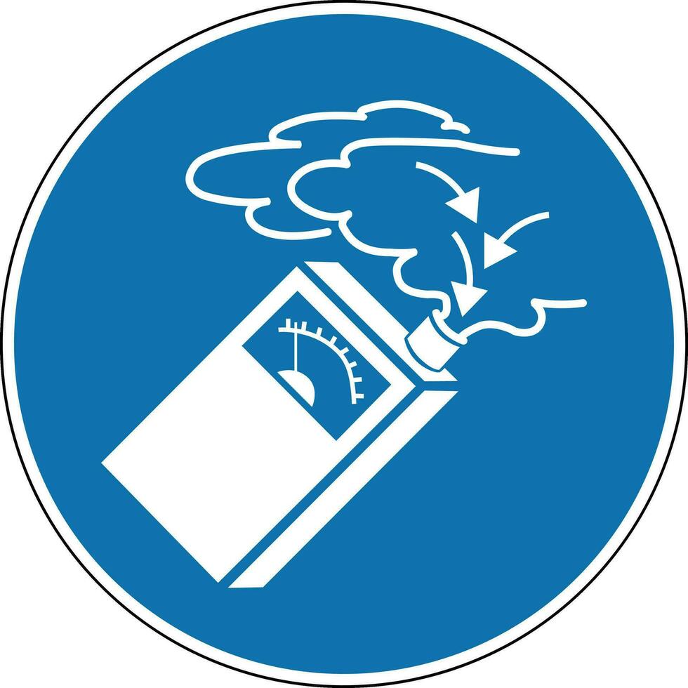 gaz détecteur signe. obligatoire signe. rond bleu signe. dangereux vapeurs ou des gaz. gaz fuir. vecteur