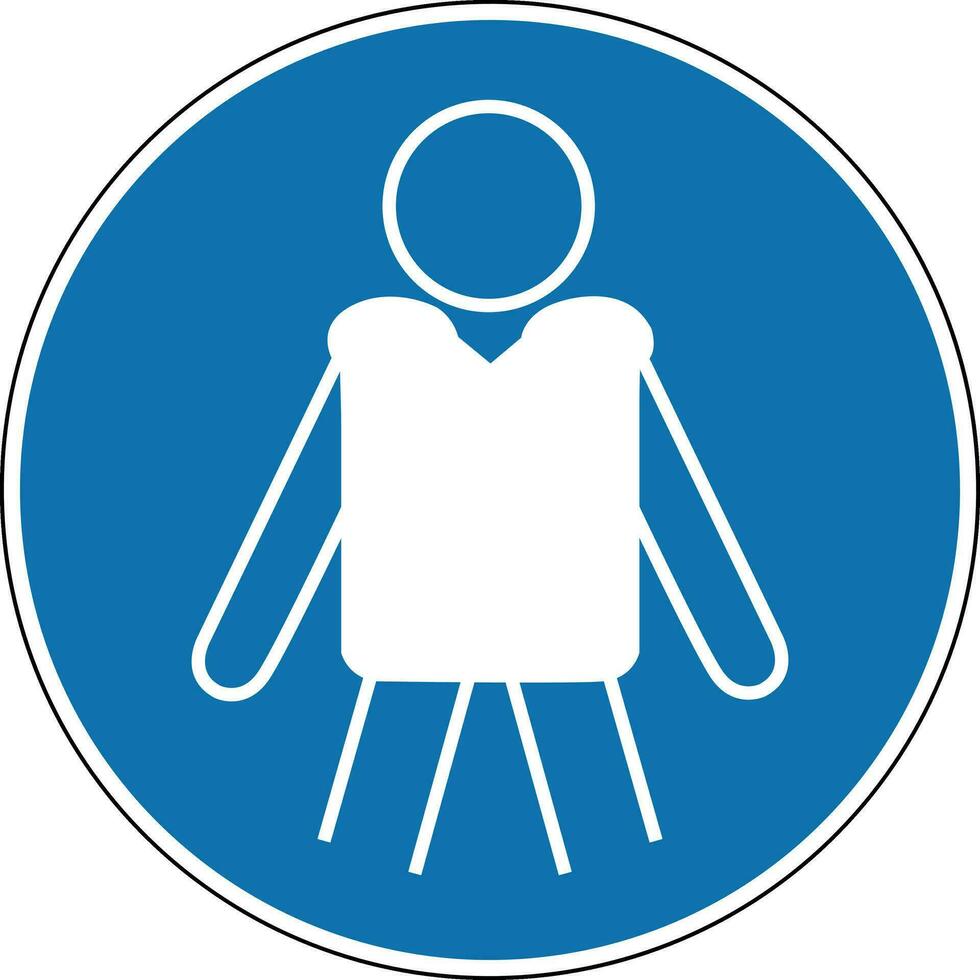 la vie veste signe. obligatoire signe. rond bleu signe. utilisation une la vie veste pour sécurité. signe personnel sécurité. vecteur