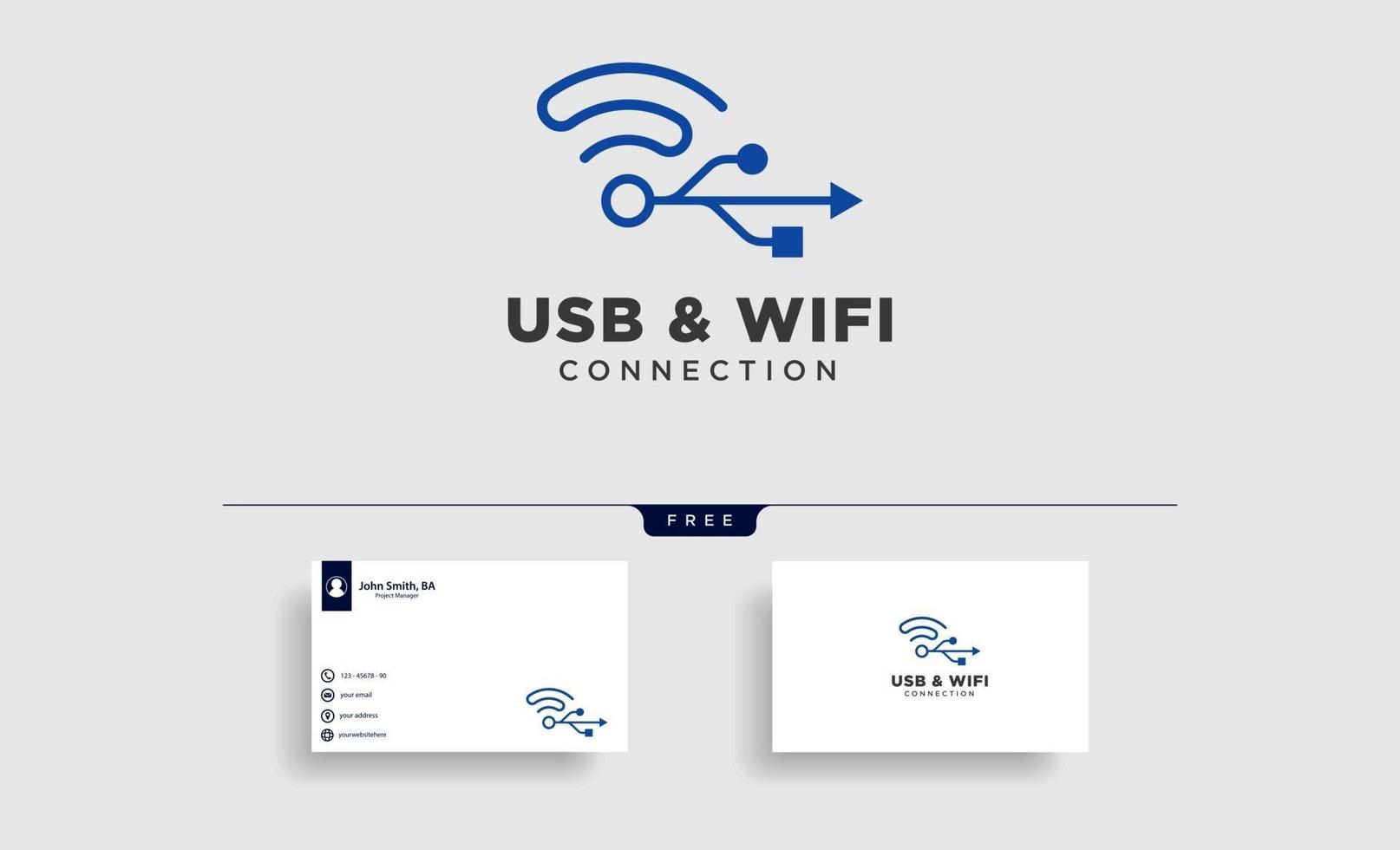 connexion wifi usb communication créatif logo modèle illustration vectorielle icône élément vecteur isolé