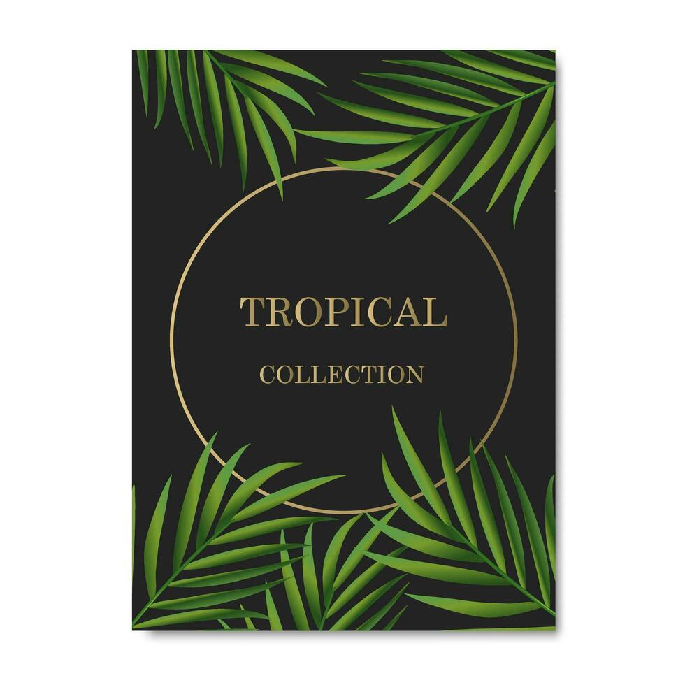 Carte de remerciement JUNGLE avec feuilles et fleurs tropicales