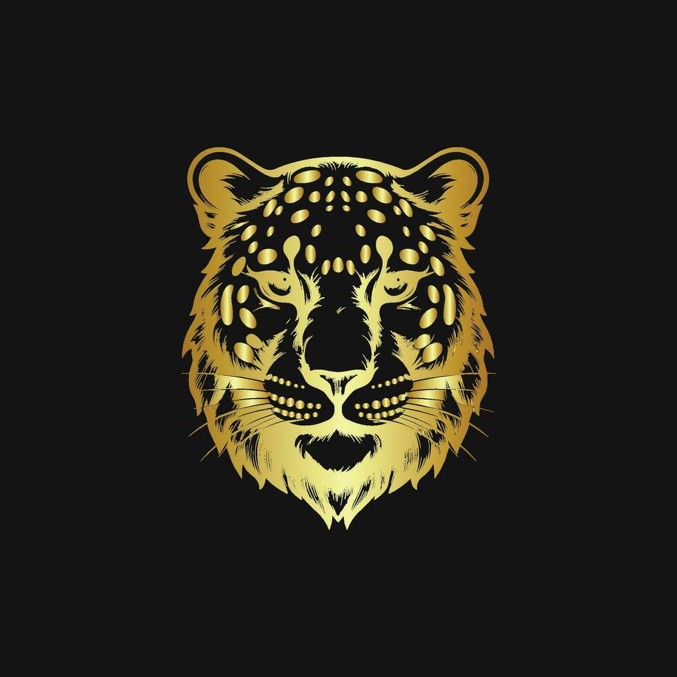 or léopard tête sur foncé noir Contexte vecteur