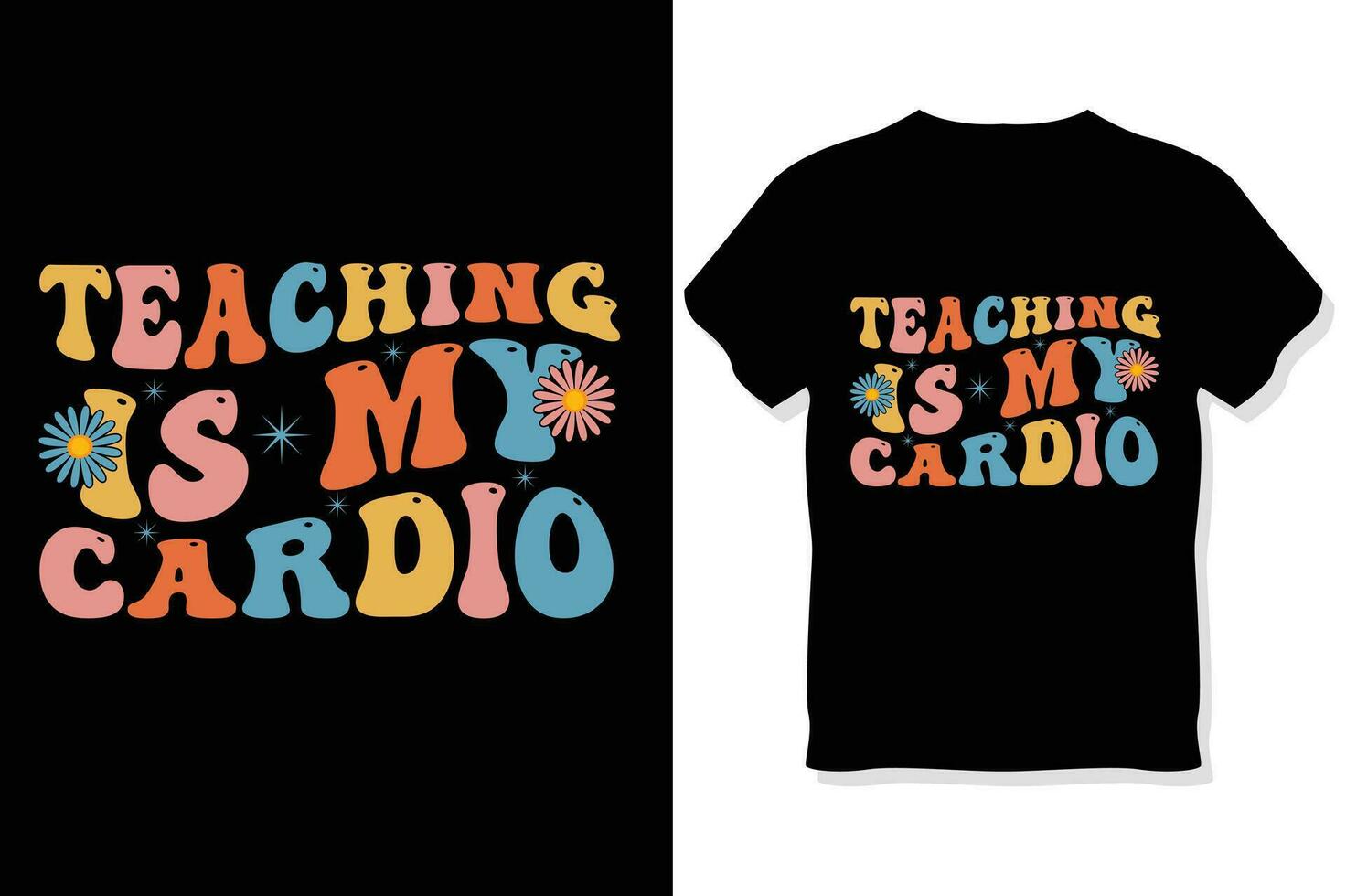 enseignement est mon cardio rétro ondulé prof t chemise ,enseignants journée t chemise vecteur