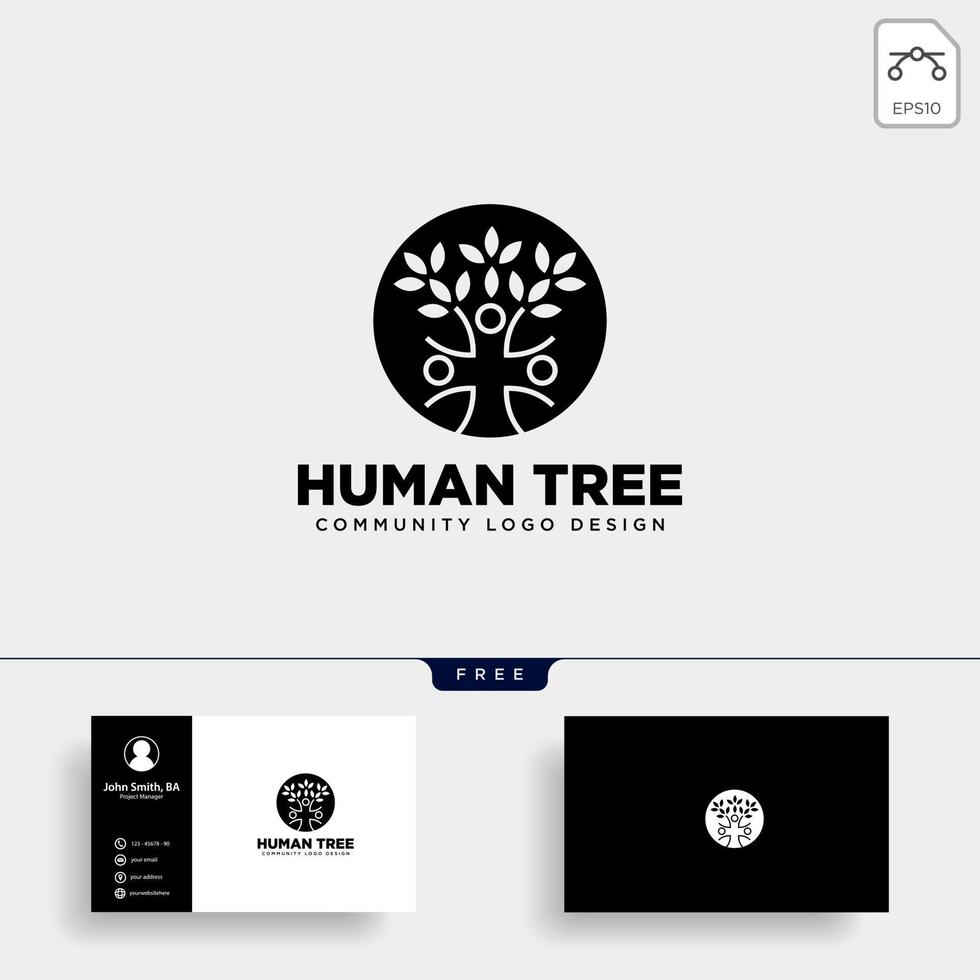 arbre humain feuille communauté logo modèle vector illustration icône élément isolé vecteur