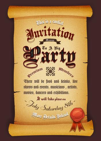 Invitation Vintage Sur Parchemin vecteur