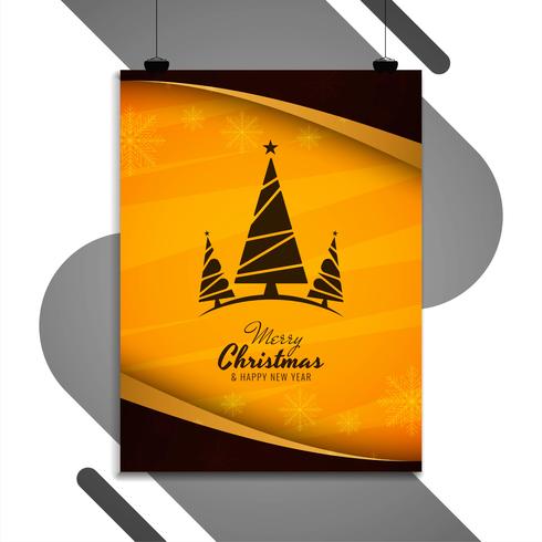 Modèle de conception de brochure abstrait joyeux Noël vecteur