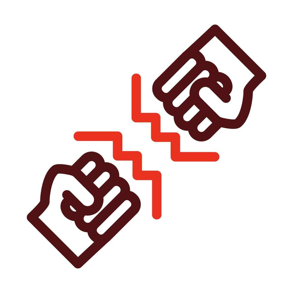 combat glyphe deux Couleur icône pour personnel et commercial utiliser. vecteur