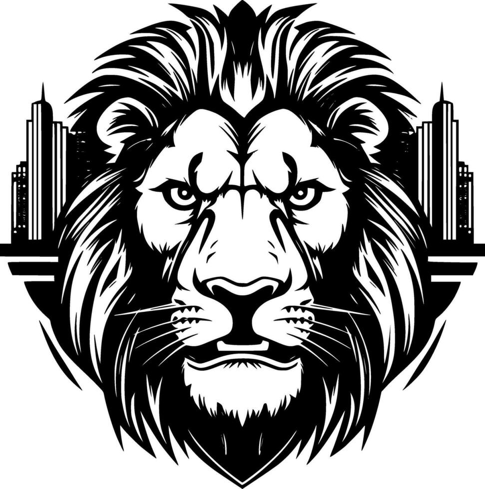 lion, noir et blanc vecteur illustration