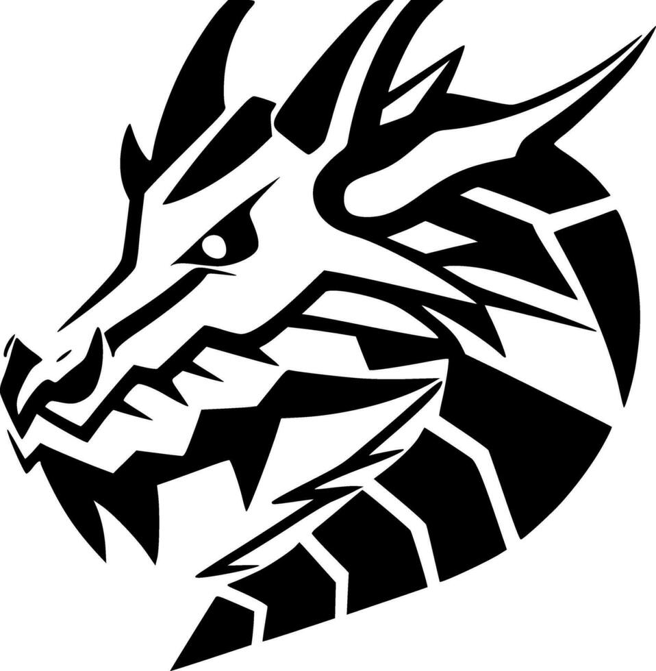 dragon, noir et blanc vecteur illustration