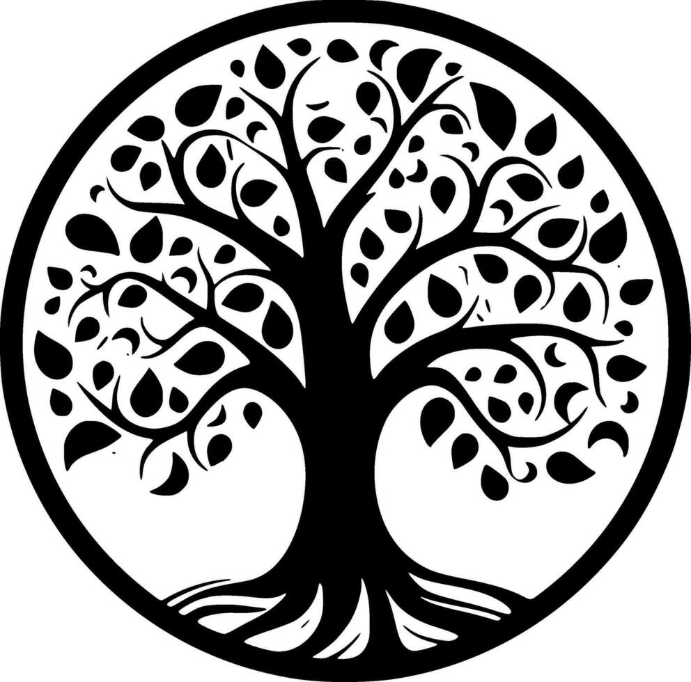 arbre - minimaliste et plat logo - vecteur illustration