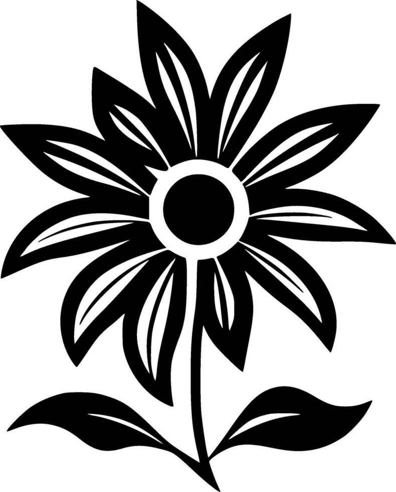 fleur, noir et blanc vecteur illustration