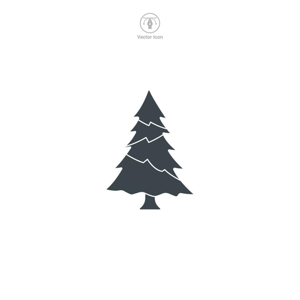 Noël arbre icône symbole vecteur illustration isolé sur blanc Contexte