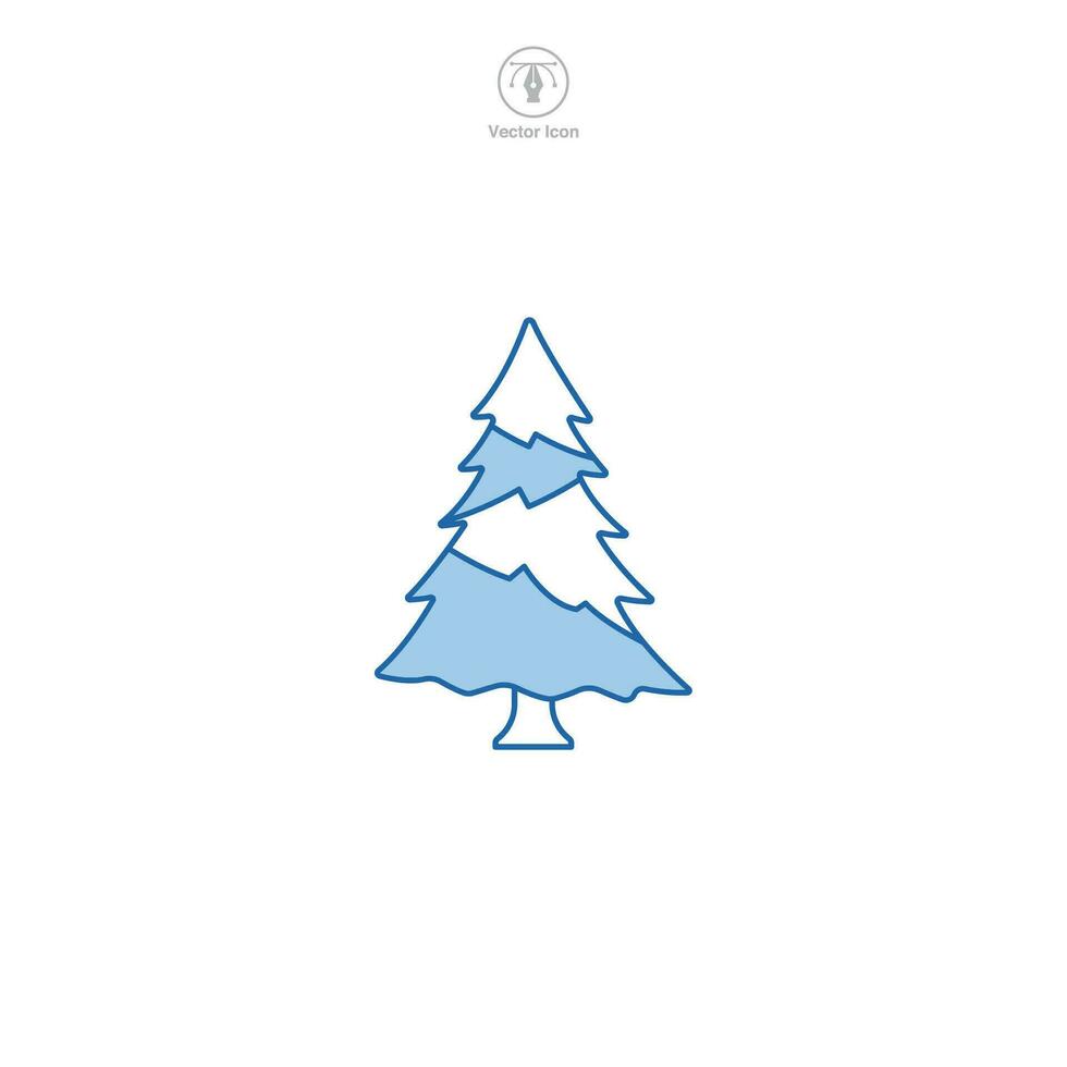 Noël arbre icône symbole vecteur illustration isolé sur blanc Contexte