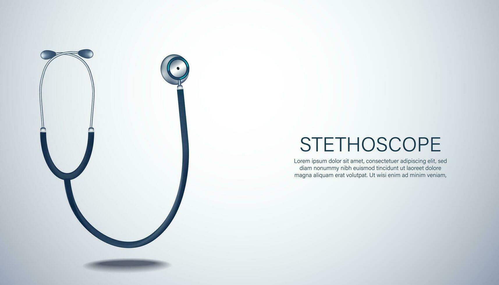 abstrait médical stéthoscope concept. traitement. médecin et patient se soucier. santé. examen. sur blanc Contexte vecteur