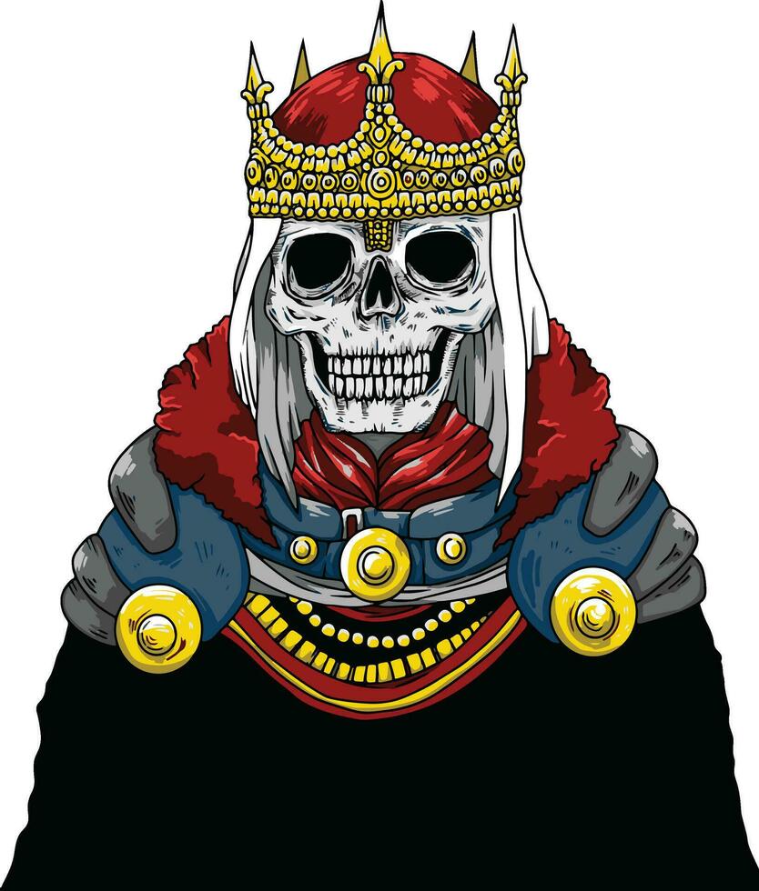 vecteur illustration de une squelette Roi
