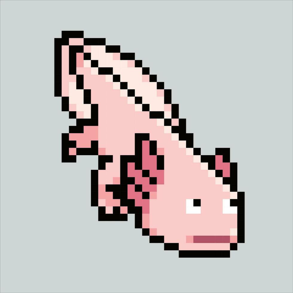 pixel art illustration axolotl. pixélisé axolotl. axolotl reptile animal icône pixélisé pour le pixel art Jeu et icône pour site Internet et vidéo jeu. vieux école rétro. vecteur