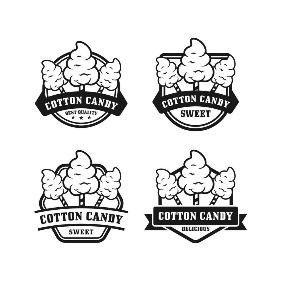 badge conception étiquette coton bonbons collection vecteur