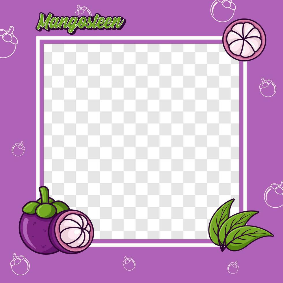 mangoustan fruit photo Cadre couverture Contexte conception vecteur