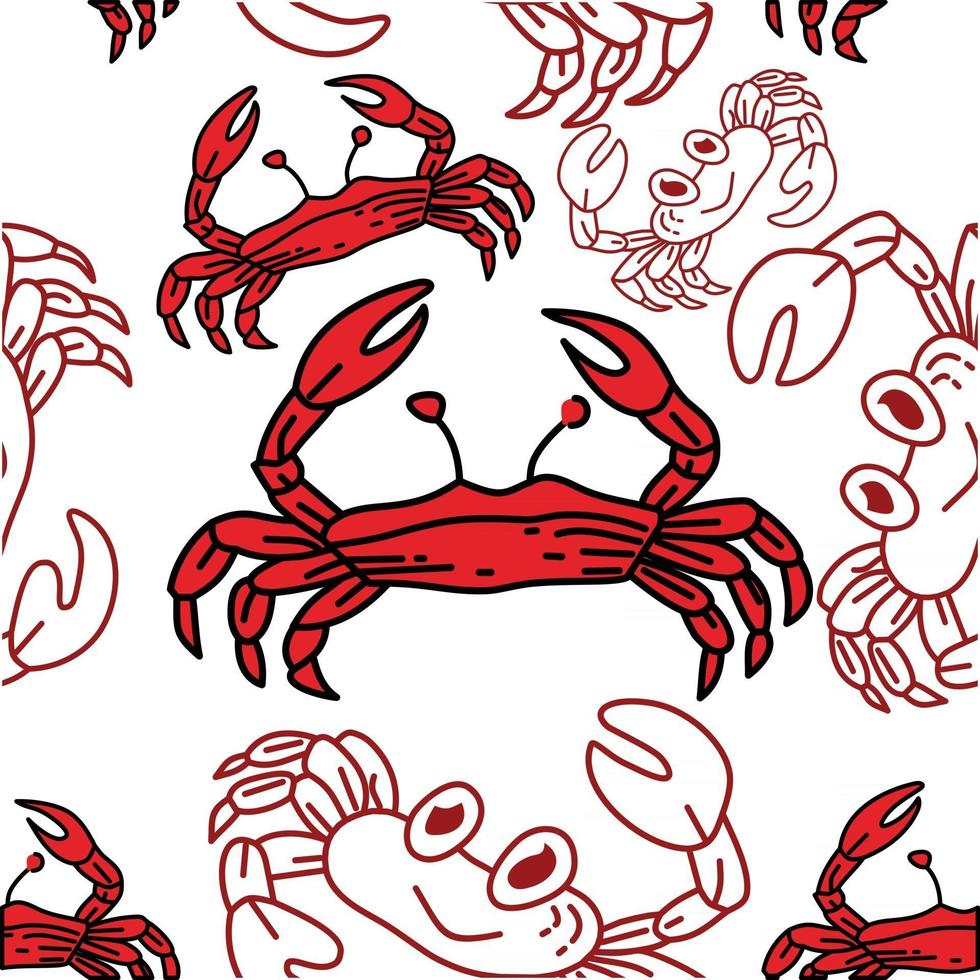 vecteur de modèle de conception transparente motif crabe