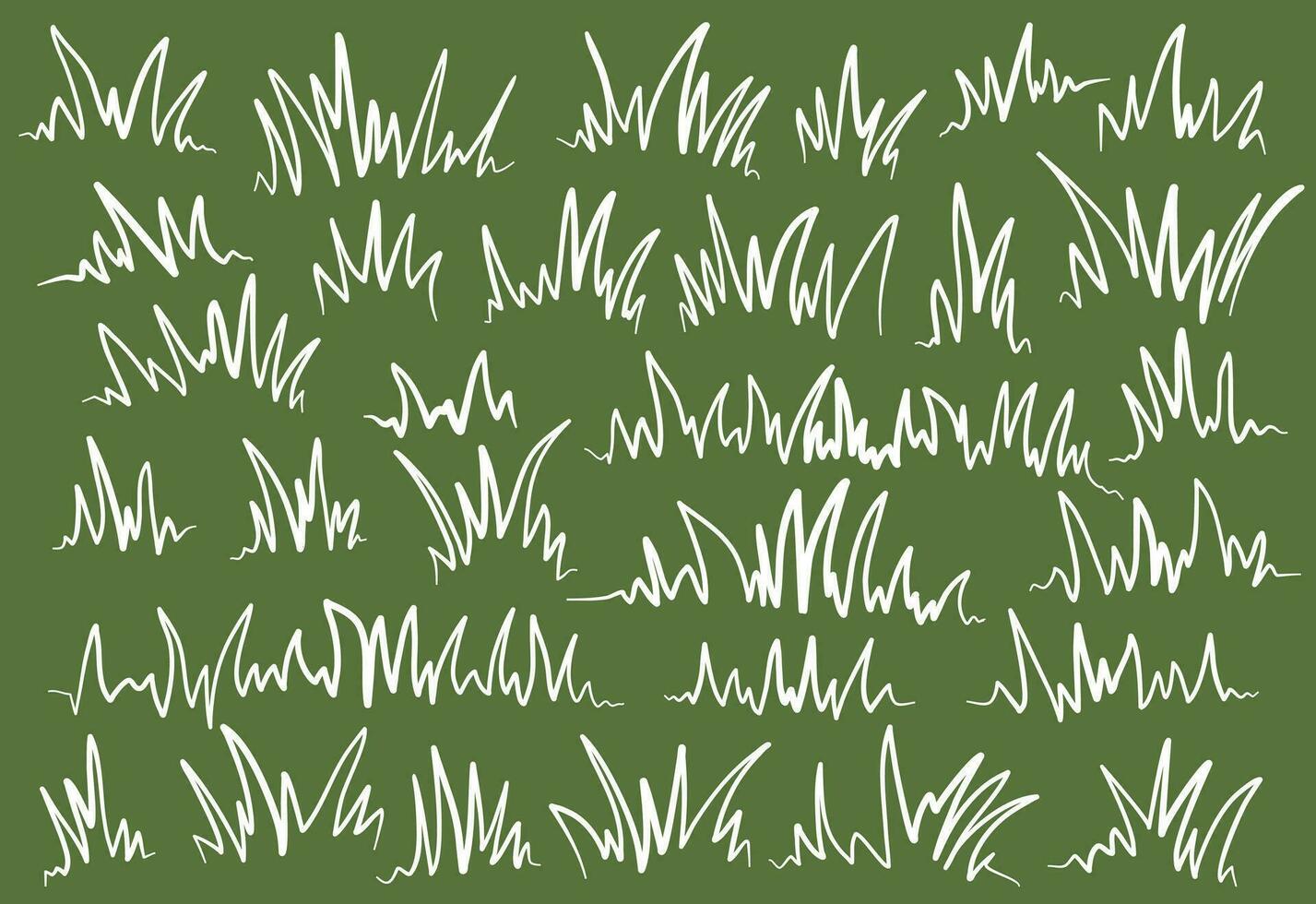 vert herbe. griffonnage herbe illustration. herbe contour illustration. ensemble de dessiné à la main herbe. vecteur