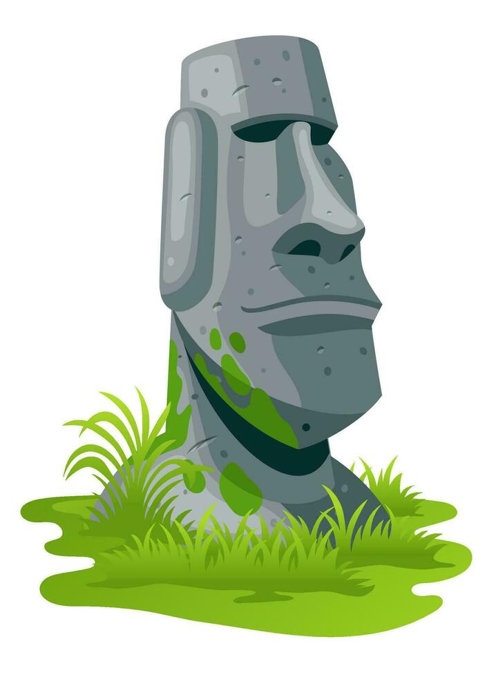 prime vecteur illustration de moai statues sur Pâques île