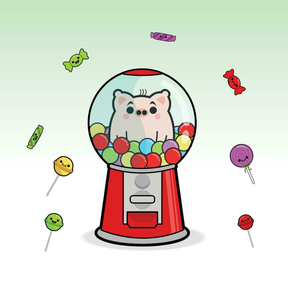 gumball machine des gamins jouer dessin animé personnage vecteur