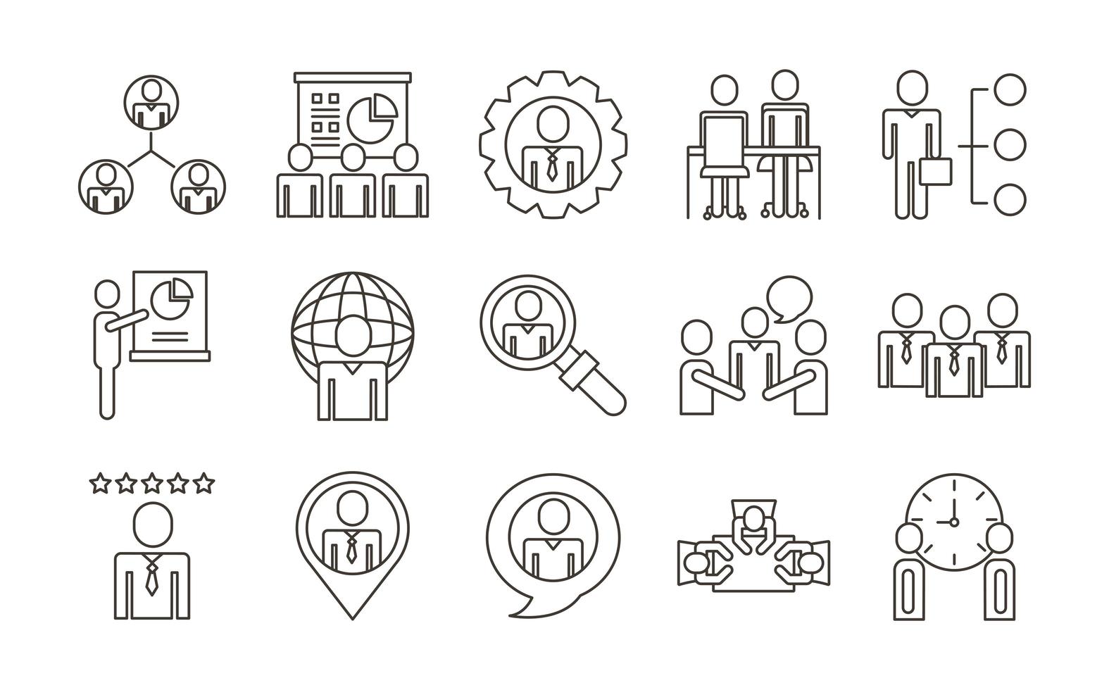 bundle of business people avatars set icons vecteur