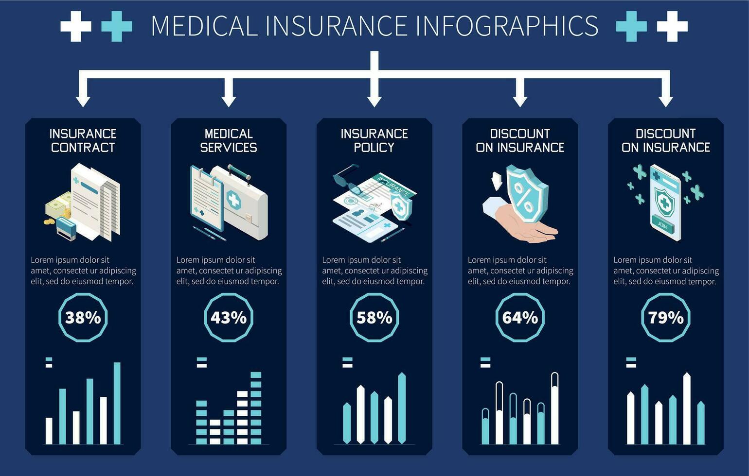 soins de santé isométrique infographie vecteur