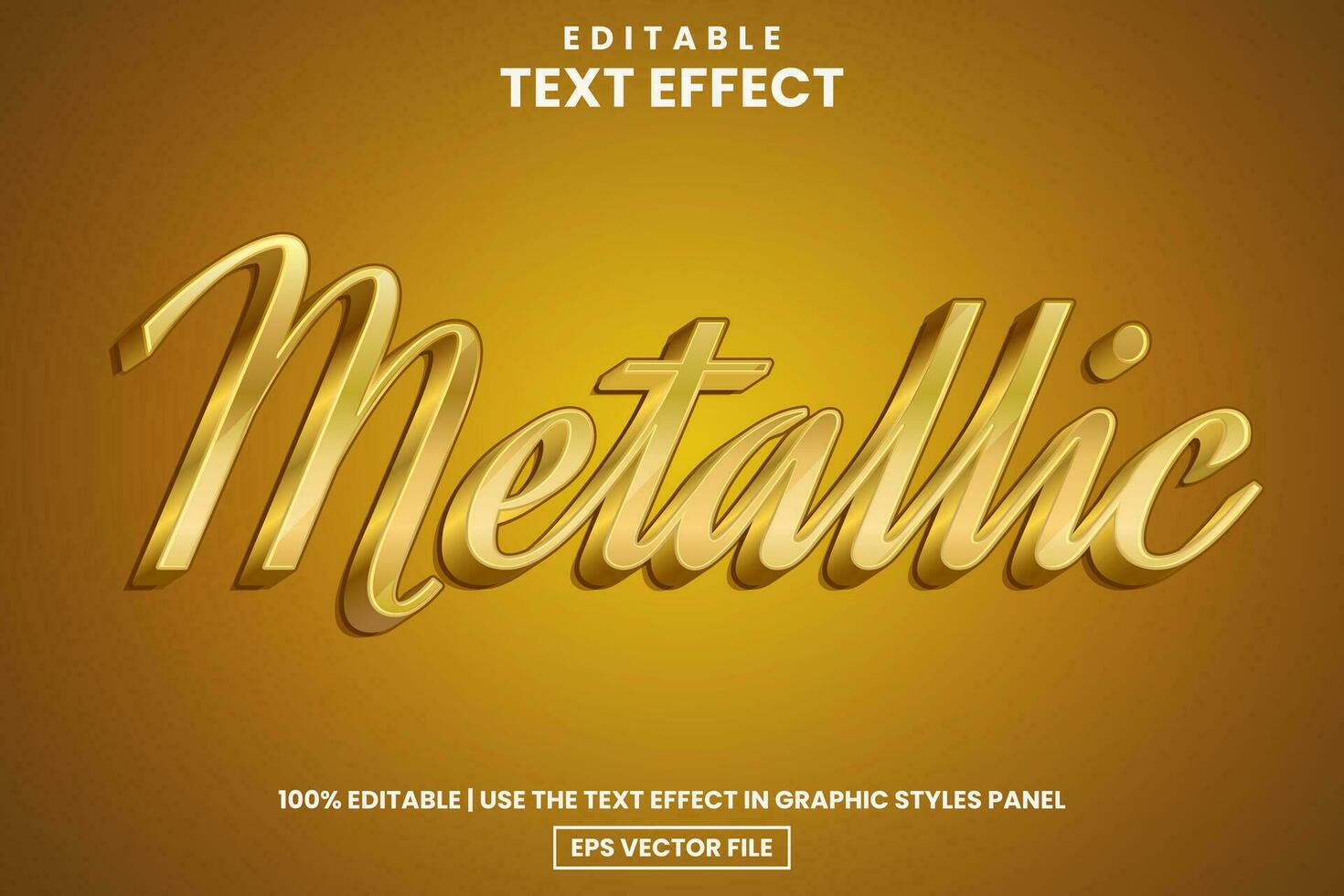 luxe d'or métallique texte style modifiable texte effet modèle vecteur