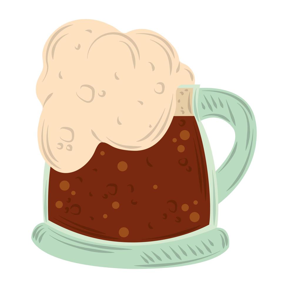 mug avec vecteur plat d'icône de bière froide