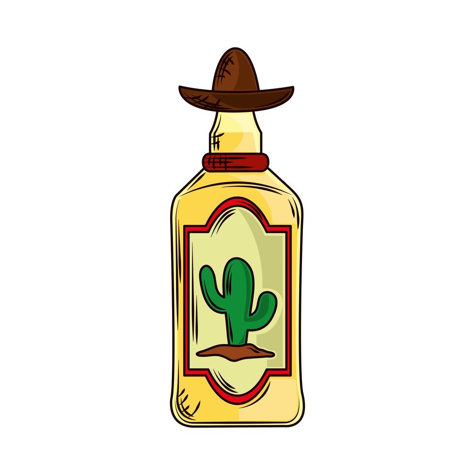 bouteille de tequila mexicaine vecteur