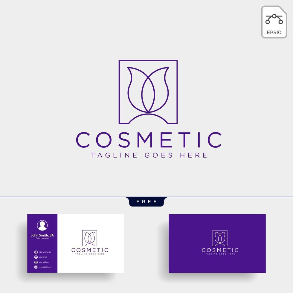 beauté cosmétique ligne art logo modèle vector illustration icône élément isolé avec carte de visite