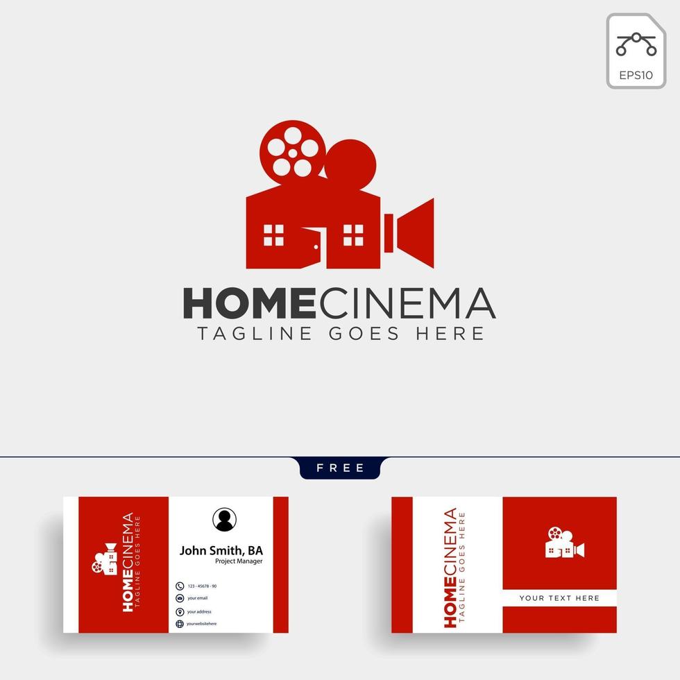 Home video cinema couleur noire simple ligne logo template vector illustration icône élément fichier vectoriel isolé
