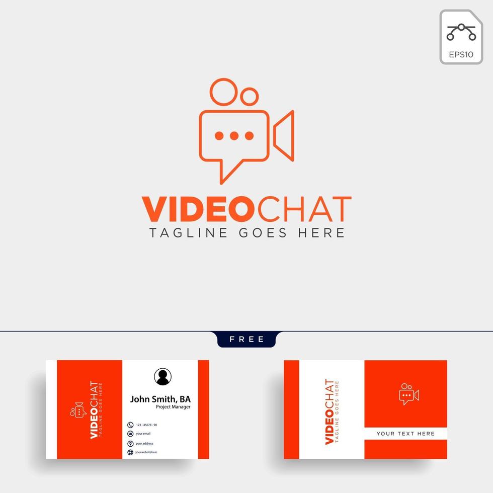 film chat média vidéo conversation divertissement ligne simple logo modèle illustration vectorielle icône élément fichier vectoriel
