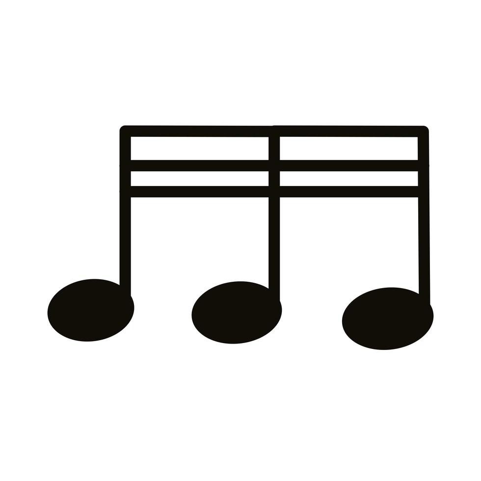 icône de style de silhouette de note de musique vecteur