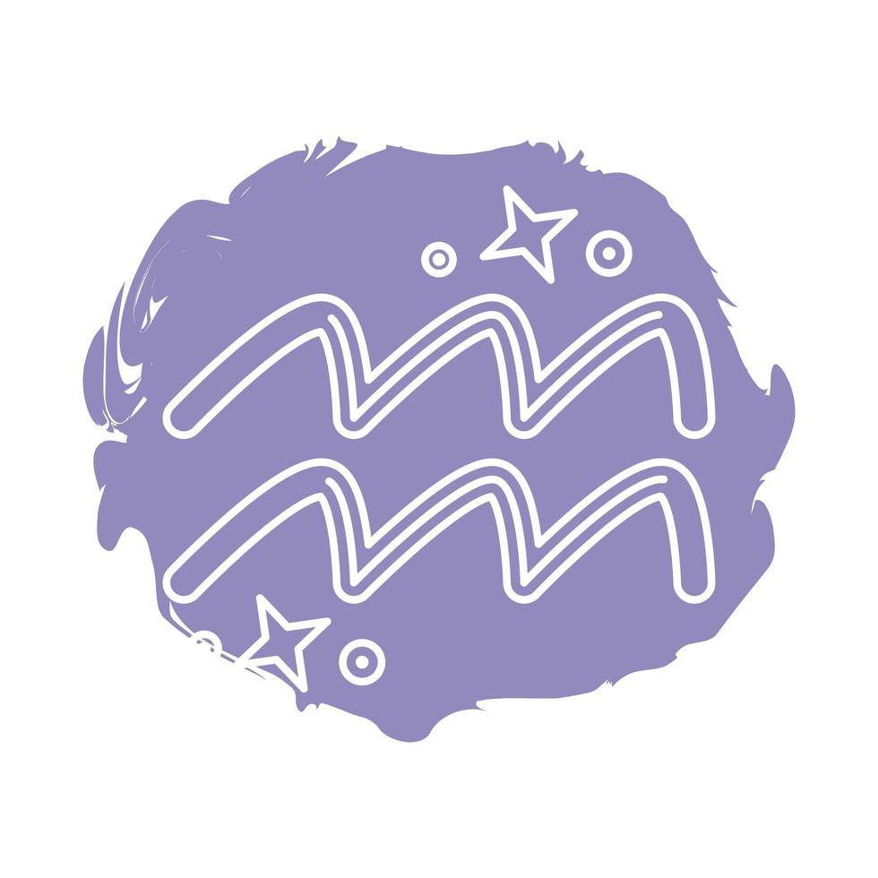 Verseau signe du zodiaque symbole icône de style de bloc vecteur