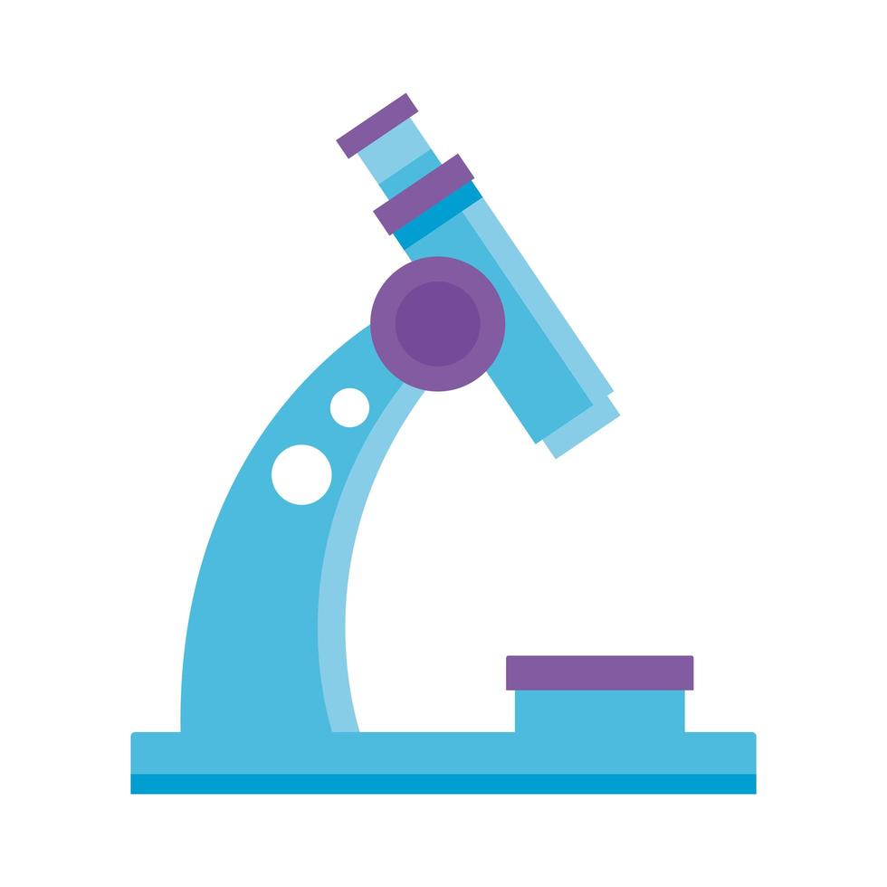 icône de style plat d'approvisionnement de l'éducation au microscope vecteur