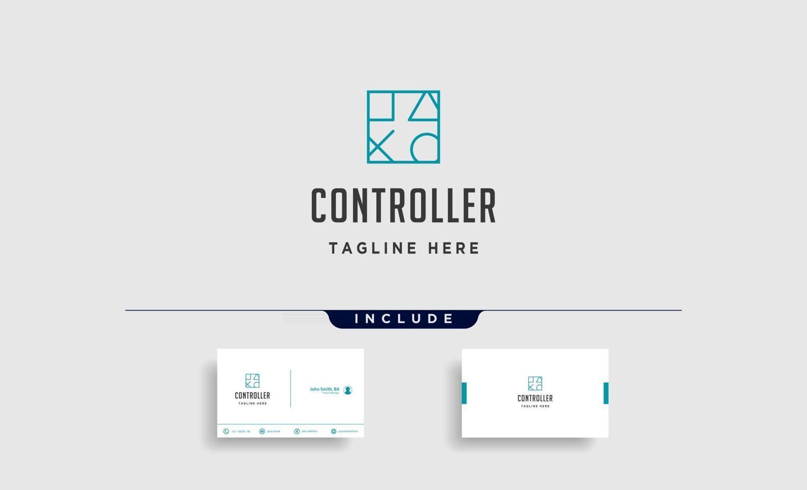 contrôleur de jeu simple logo ligne modèle vecteur icône élément vecteur