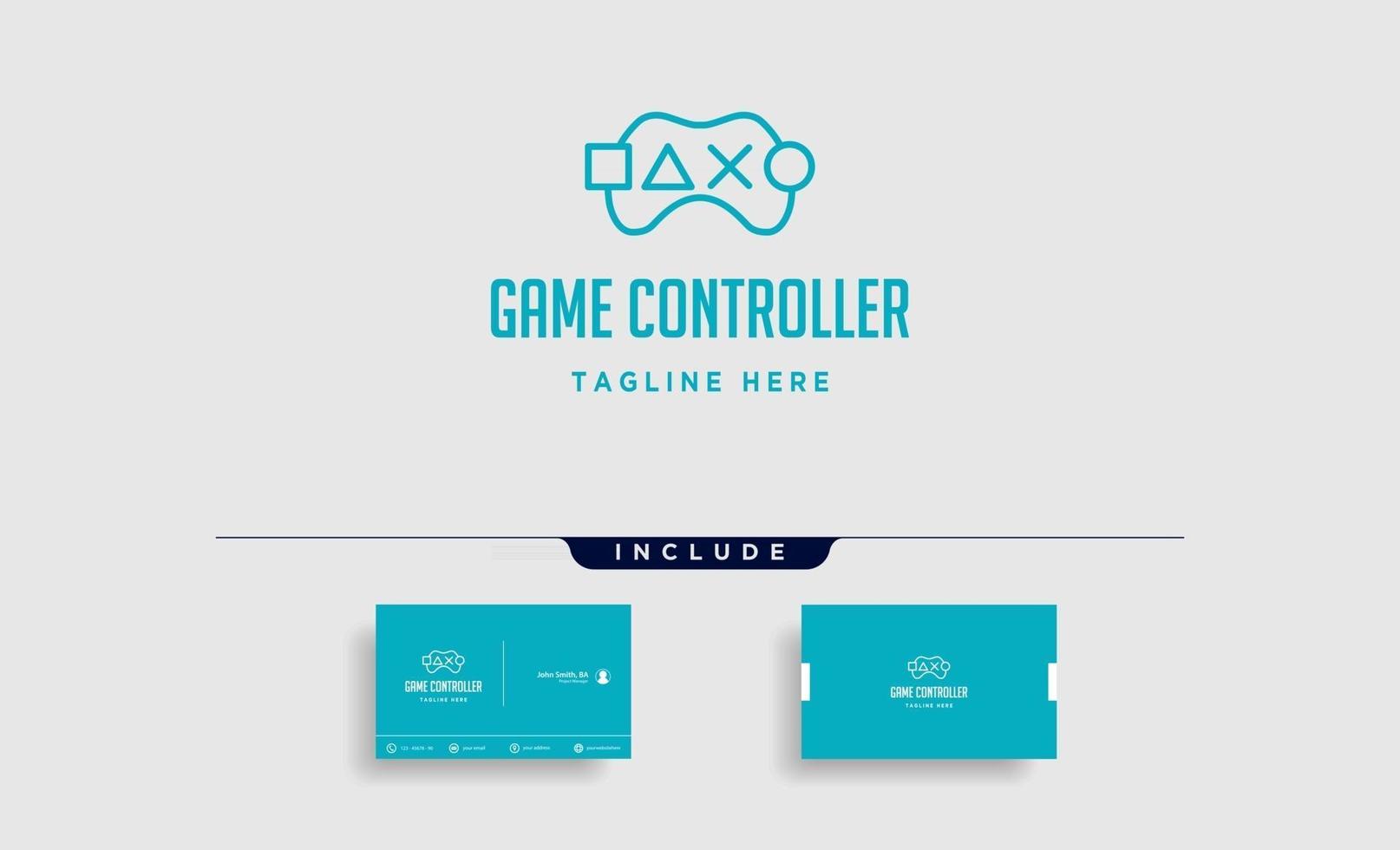 contrôleur de jeu simple logo ligne modèle vecteur icône élément vecteur