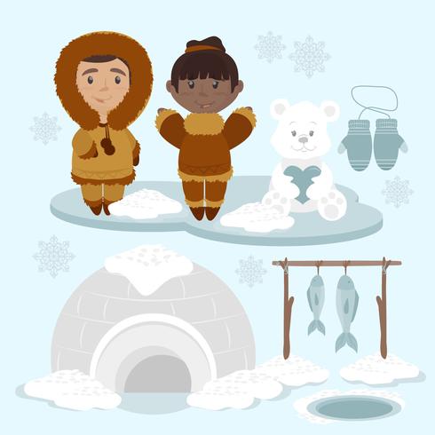 Illustration de vecteur Eskimos
